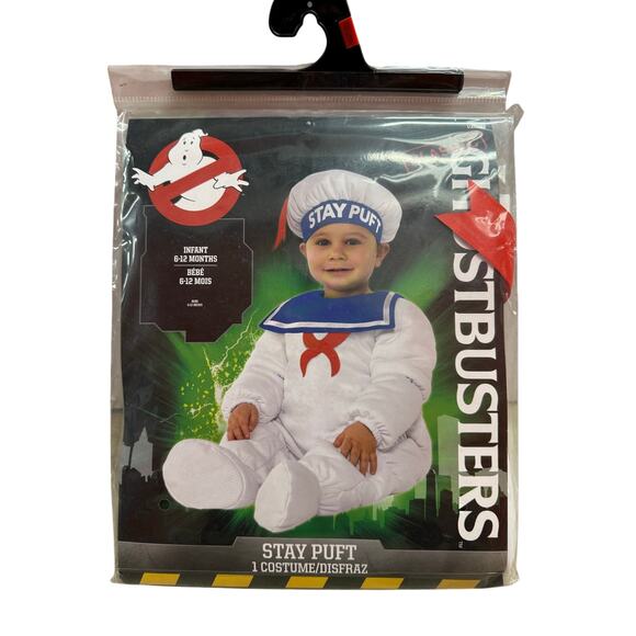 Ghostbusters Baby Costume Stay Puft  Marshmallow Man 4 Piece Size 6-12 Months - Picture 2 of 3